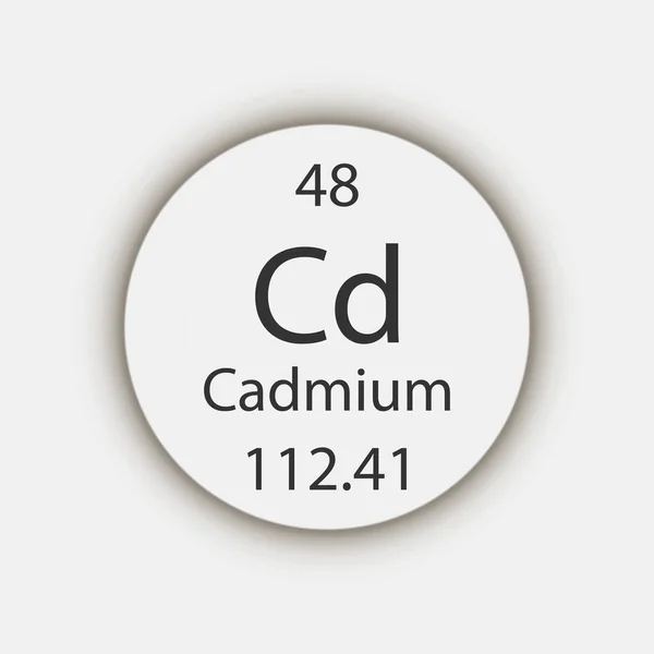 Cadmium Symbol Chemical Element Periodic Table Vector Illustration — 图库矢量图片