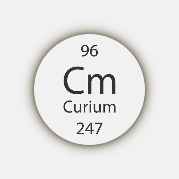 Curium Symbol Chemical Element Periodic Table Vector Illustration — Vector de stock