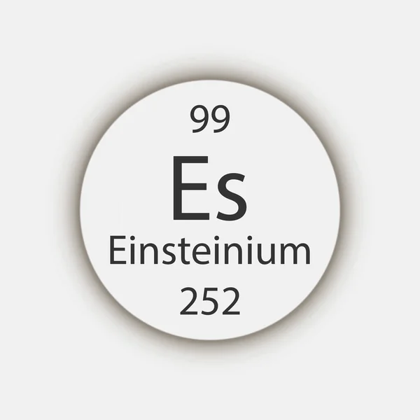 Símbolo Einsteínio Elemento Químico Tabela Periódica Ilustração Vetorial — Vetor de Stock