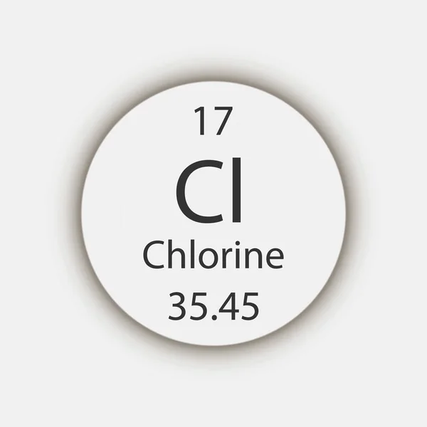 Chlorine Symbol Chemical Element Periodic Table Vector Illustration — Stock Vector