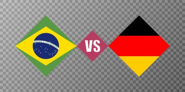 Brezilya, Almanya bayrağına karşı konsepti. Vektör illüstrasyonu.