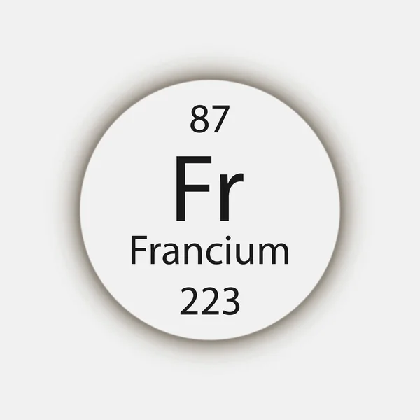 Francium Symbol Chemical Element Periodic Table Vector Illustration — Vector de stock