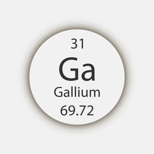 Gallium Symbol Chemical Element Periodic Table Vector Illustration — Wektor stockowy