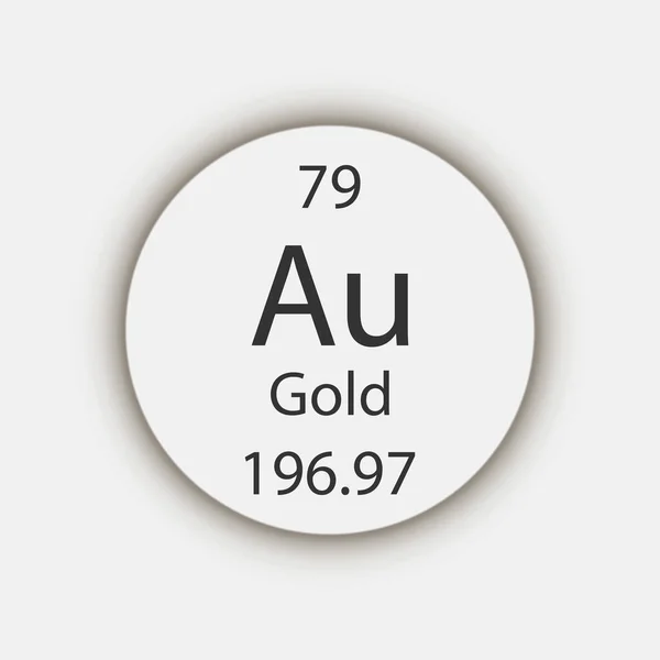 Símbolo Dourado Elemento Químico Tabela Periódica Ilustração Vetorial —  Vetores de Stock
