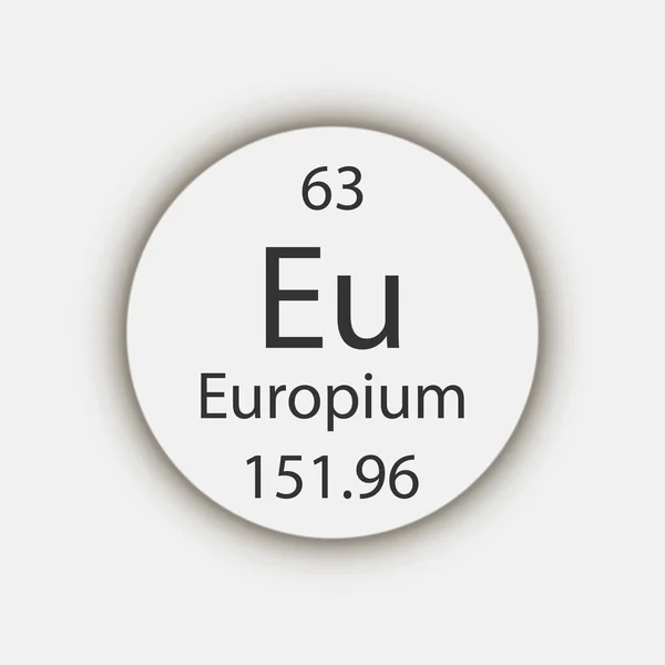Europium Symbol Chemical Element Periodic Table Vector Illustration — Vettoriale Stock