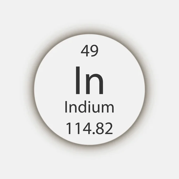 Indium Symbol Chemical Element Periodic Table Vector Illustration — Vector de stock