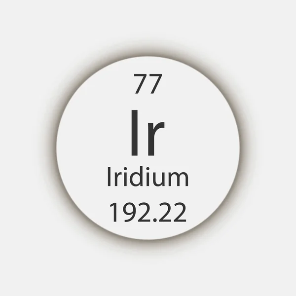 Iridium Symbol Chemical Element Periodic Table Vector Illustration — Stock vektor