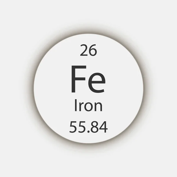 Iron Symbol Chemical Element Periodic Table Vector Illustration — Stock vektor