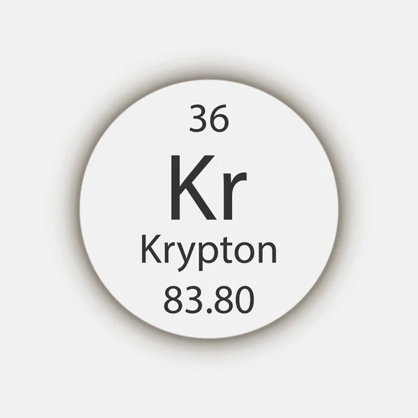 Krypton Symbol Chemical Element Periodic Table Vector Illustration — Stok Vektör
