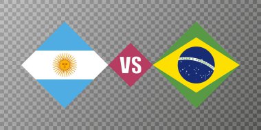 Brezilya Arjantin bayrağına karşı konsepti. Vektör illüstrasyonu.