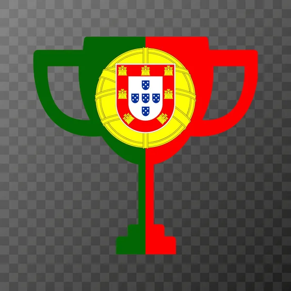 杯冠军以葡萄牙的颜色出现在比赛中 矢量说明 — 图库矢量图片