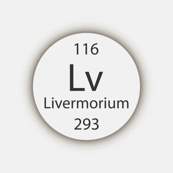 Livermorium Symbol Chemical Element Periodic Table Vector Illustration — Stockový vektor