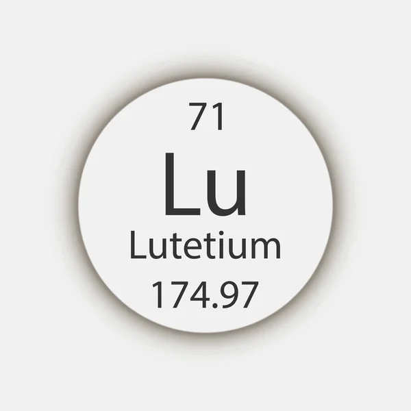 Lutetium Symbol Chemical Element Periodic Table Vector Illustration — Vettoriale Stock