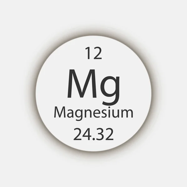 Magnesium Symbol Chemical Element Periodic Table Vector Illustration — Wektor stockowy