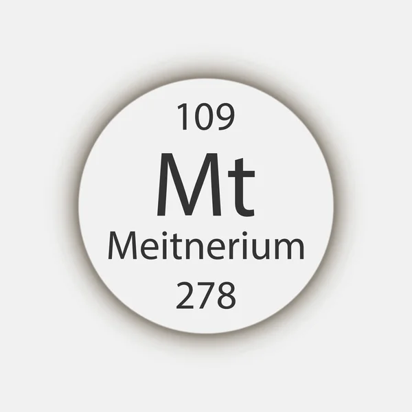 Meitnerium Symbol Chemical Element Periodic Table Vector Illustration — Vettoriale Stock