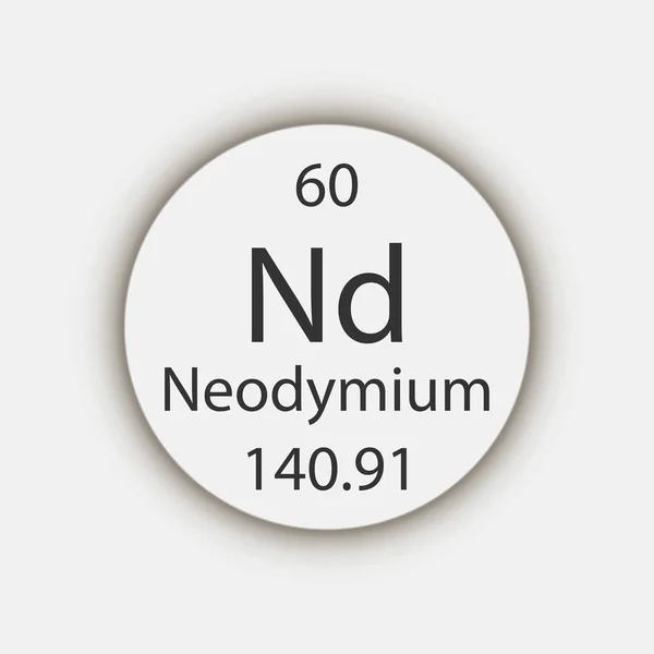 Neodymium Symbol Chemical Element Periodic Table Vector Illustration — Image vectorielle