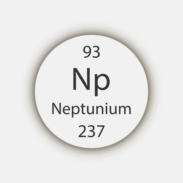 Neptunium Symbol Chemical Element Periodic Table Vector Illustration — Stock vektor