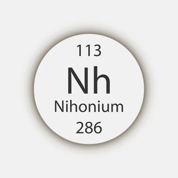 Nihonium Symbol Chemical Element Periodic Table Vector Illustration — Stockvector