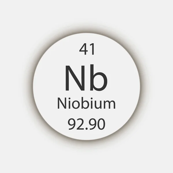 Símbolo Nióbio Elemento Químico Tabela Periódica Ilustração Vetorial —  Vetores de Stock