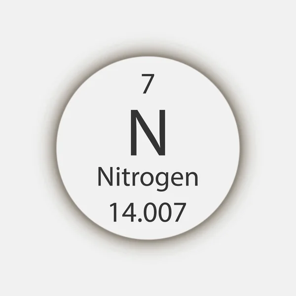 Nitrogen Symbol Chemical Element Periodic Table Vector Illustration — Image vectorielle