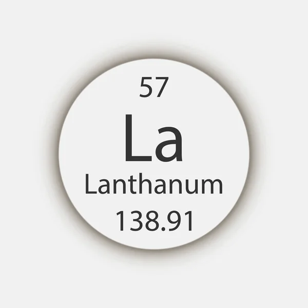 Lanthanum Symbol Chemical Element Periodic Table Vector Illustration — 스톡 벡터