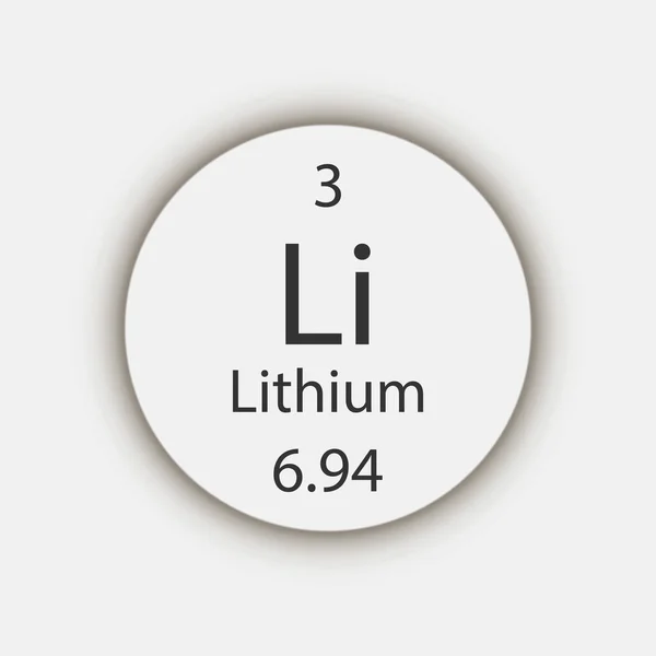 Lityum Sembolü Periyodik Tablonun Kimyasal Elementi Vektör Illüstrasyonu — Stok Vektör