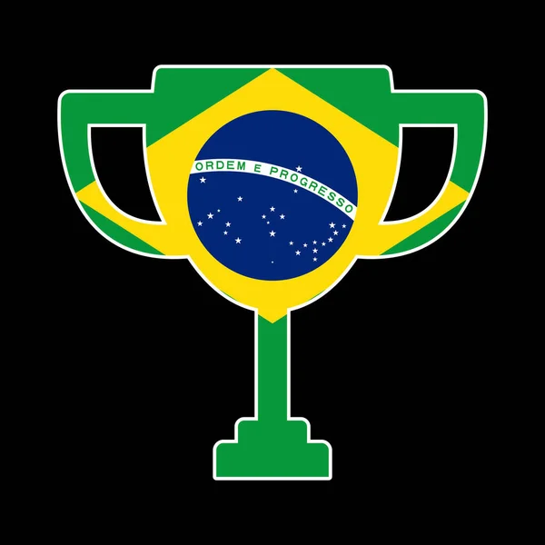 Κύπελλο Του Νικητή Του Διαγωνισμού Στο Χρώμα Της Βραζιλίας Εικονογράφηση — Διανυσματικό Αρχείο
