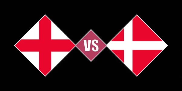 Inghilterra Danimarca Bandiera Concetto Illustrazione Vettoriale — Vettoriale Stock