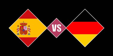 Spain vs Germany flag concept. Vector illustration.