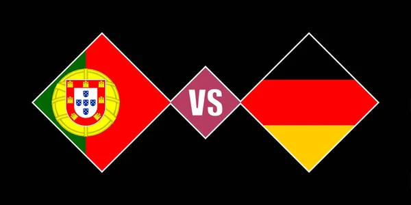 ポルトガル対ドイツの旗の概念 ベクターイラスト — ストックベクタ