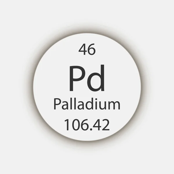 Paladyum Sembolü Periyodik Tablonun Kimyasal Elementi Vektör Illüstrasyonu — Stok Vektör