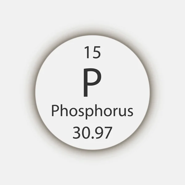Phosphorus Symbol Chemical Element Periodic Table Vector Illustration — Stok Vektör