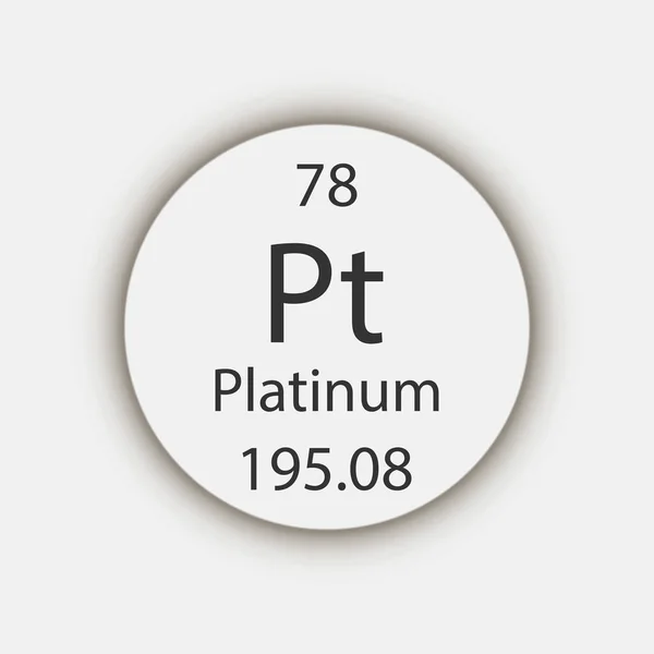 Platinum Symbol Chemical Element Periodic Table Vector Illustration — Διανυσματικό Αρχείο