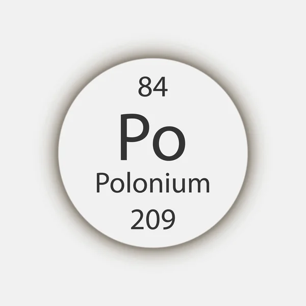 Polonium Symbol Chemical Element Periodic Table Vector Illustration — Stok Vektör
