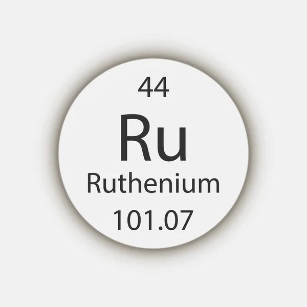 Ruthenium Symbol Chemical Element Periodic Table Vector Illustration — Stok Vektör