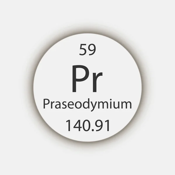 Praseodym Symbol Chemische Elemente Des Periodensystems Vektorillustration — Stockvektor