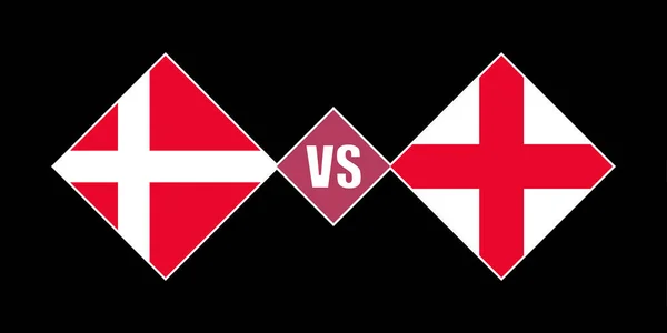 Danimarca Inghilterra Bandiera Concetto Illustrazione Vettoriale — Vettoriale Stock