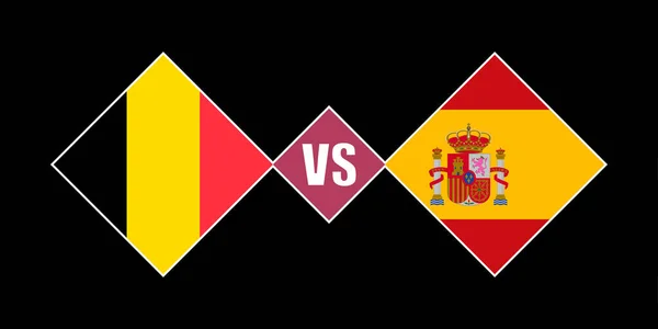 Conceito Bandeira Bélgica Espanha Ilustração Vetorial — Vetor de Stock