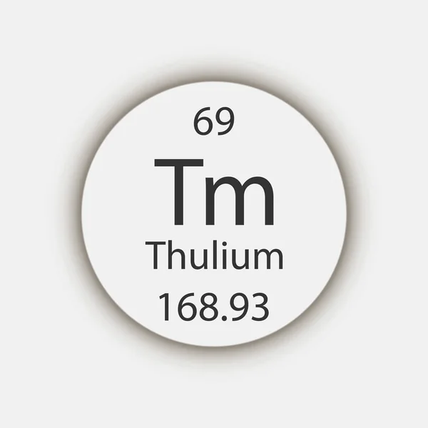 Thulium Symbol Chemical Element Periodic Table Vector Illustration — Vettoriale Stock