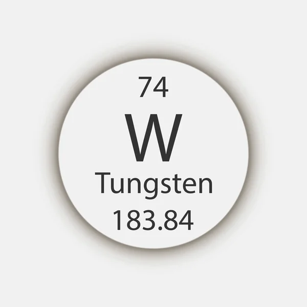 Tungsten Symbol Chemical Element Periodic Table Vector Illustration — Stockvektor