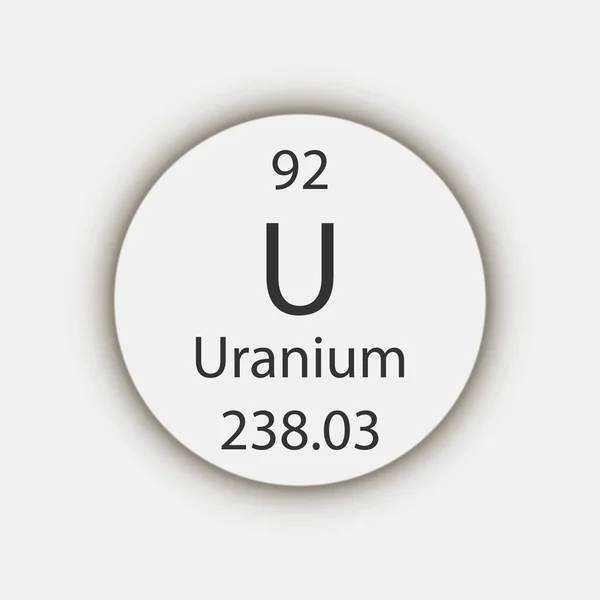 Uranium Symbol Chemical Element Periodic Table Vector Illustration — стоковый вектор