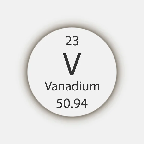 Vanadium Symbol Chemical Element Periodic Table Vector Illustration — Stok Vektör