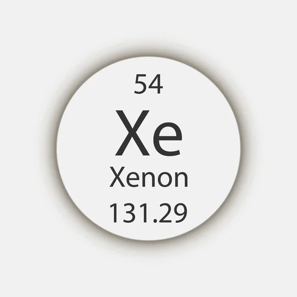 Xenon Symbol Chemical Element Periodic Table Vector Illustration — Stockvektor