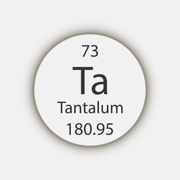 Tantalum Symbol Chemical Element Periodic Table Vector Illustration — Stok Vektör