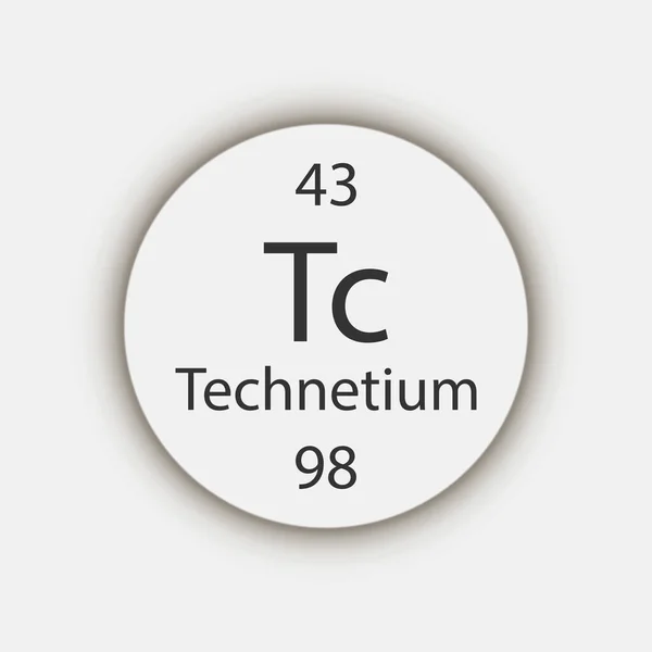 Symbol Technetu Element Chemiczny Układu Okresowego Ilustracja Wektora — Wektor stockowy