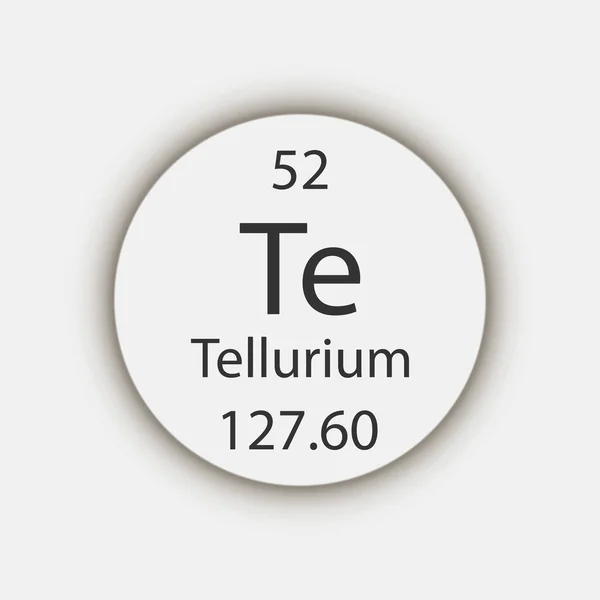 Tellurium Symbol Chemical Element Periodic Table Vector Illustration — Wektor stockowy