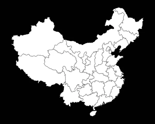 行政区画と中国地図 ベクターイラスト — ストックベクタ