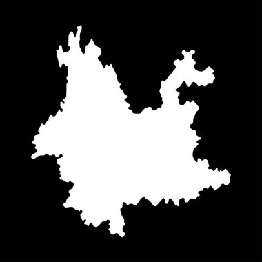 Yunnan eyalet haritası, Çin idari bölümleri. Vektör illüstrasyonu.