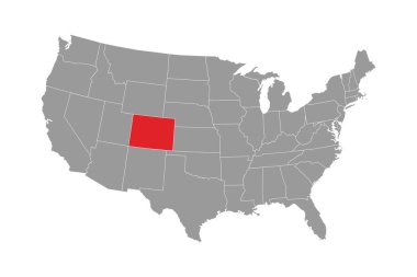 Colorado eyalet haritası. Vektör illüstrasyonu.