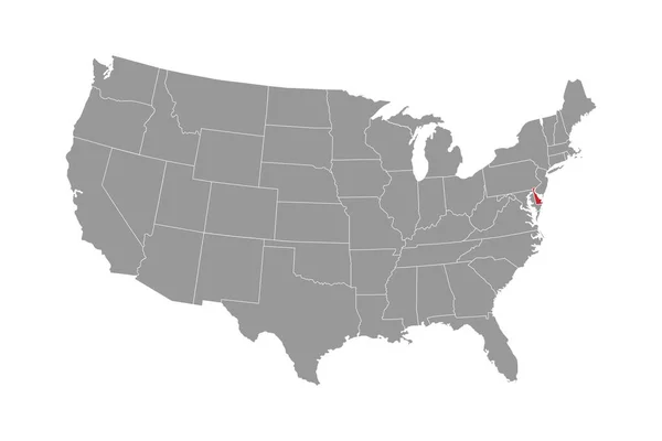 Mapa Del Estado Delaware Ilustración Vectorial — Vector de stock